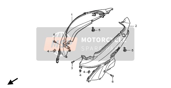 Honda SH150R 2008 Cubierta del cuerpo para un 2008 Honda SH150R